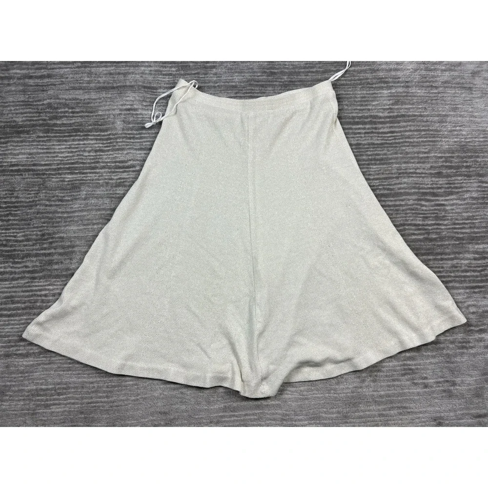 Robbie Sport Skirt Womens Large Beige Gold‎ Metallic Midi Pull On